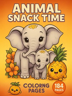 Animal & Snack Time – 184 Animals & Fruits Coloring Pages for Kids